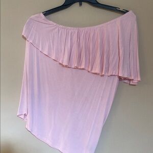 Lane Bryant Off-Shoulder Pink Ruffle Top